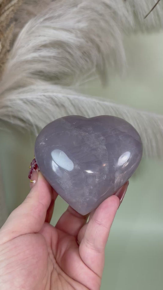 Blue rose Quartz heart.
