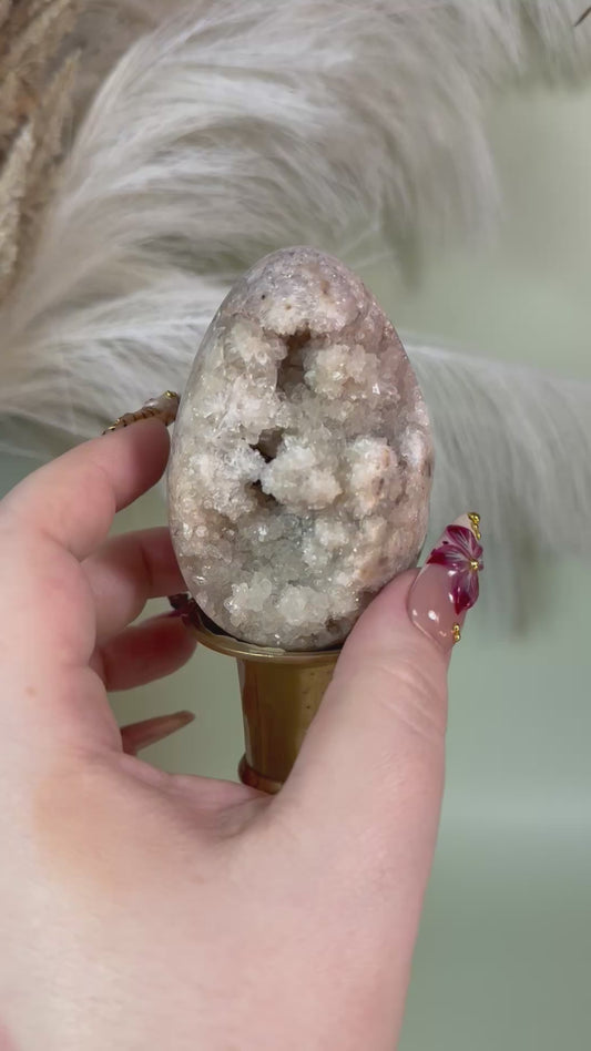 Druzy Quartz egg from Brazil.
