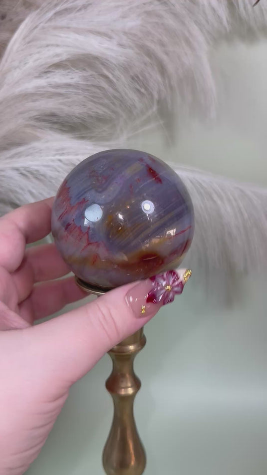 Purple Ocean Jasper sphere.