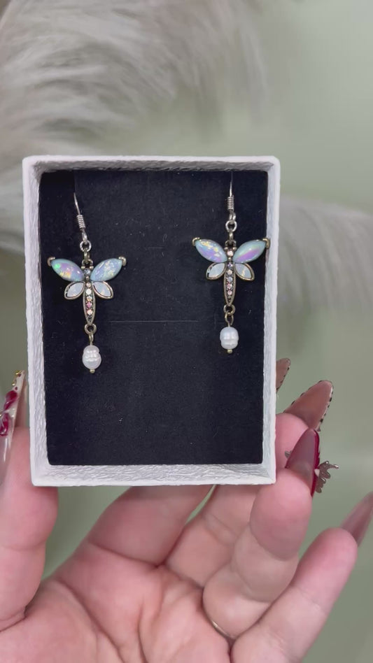 Dragonfly earrings.