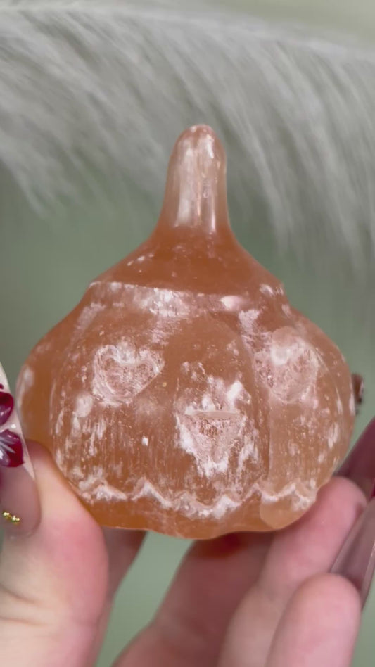 Peach selenite pumpkin.