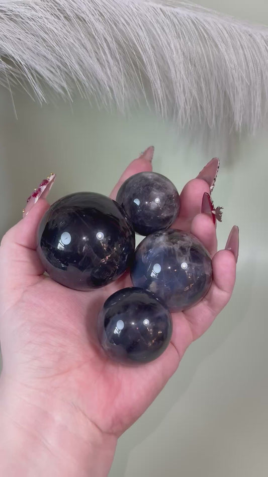 Dark blue rose Quartz sphere bundle of 4.