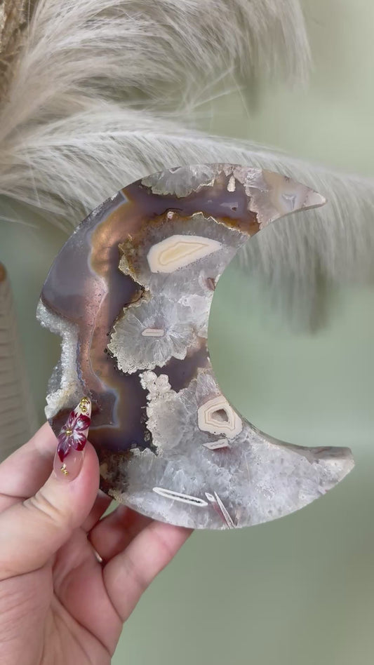 Large Brazil Agate moon.