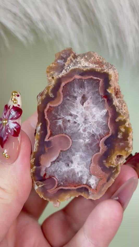 Pink & purple Laguna Agate.