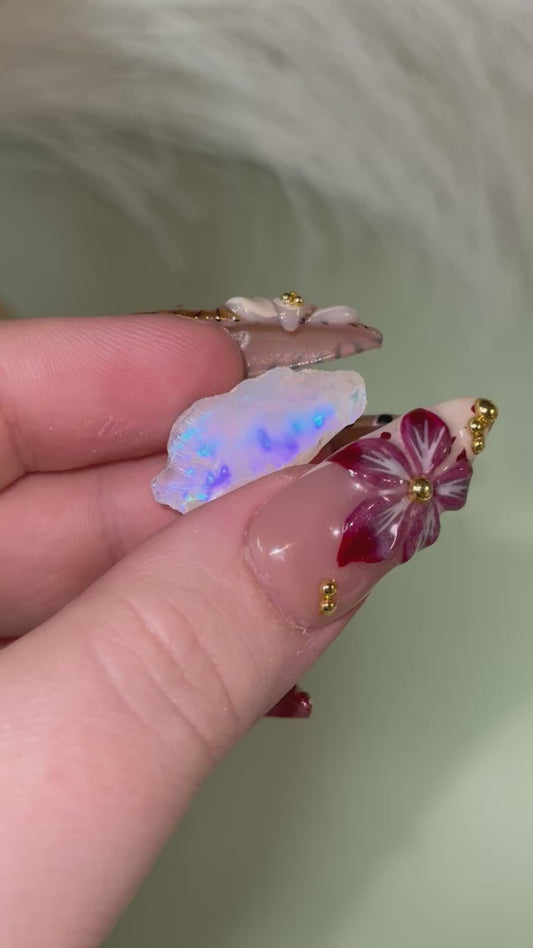 Electric rainbow Ethiopian raw opal.￼